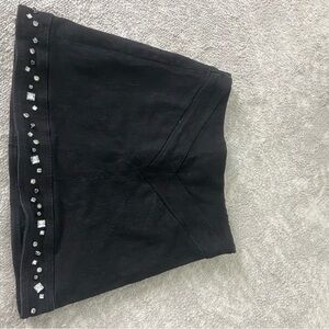 Zara Black Embellished Mini Pencil Skirt